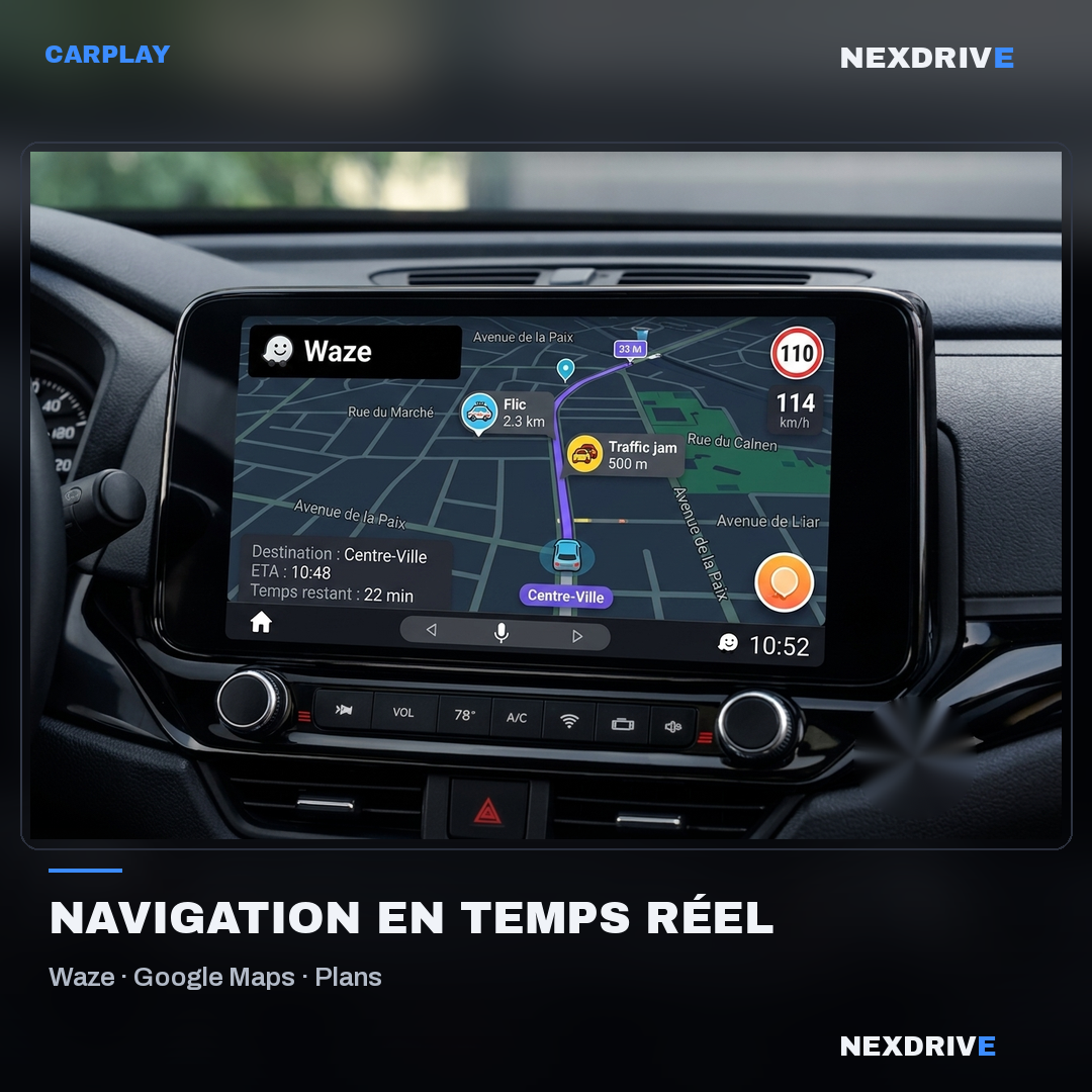 Écran CarPlay & Android Auto sans fil NEXDRIVE — Portable Plug & Play