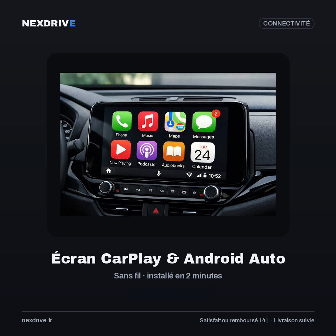 Écran CarPlay & Android Auto sans fil NEXDRIVE — Portable Plug & Play